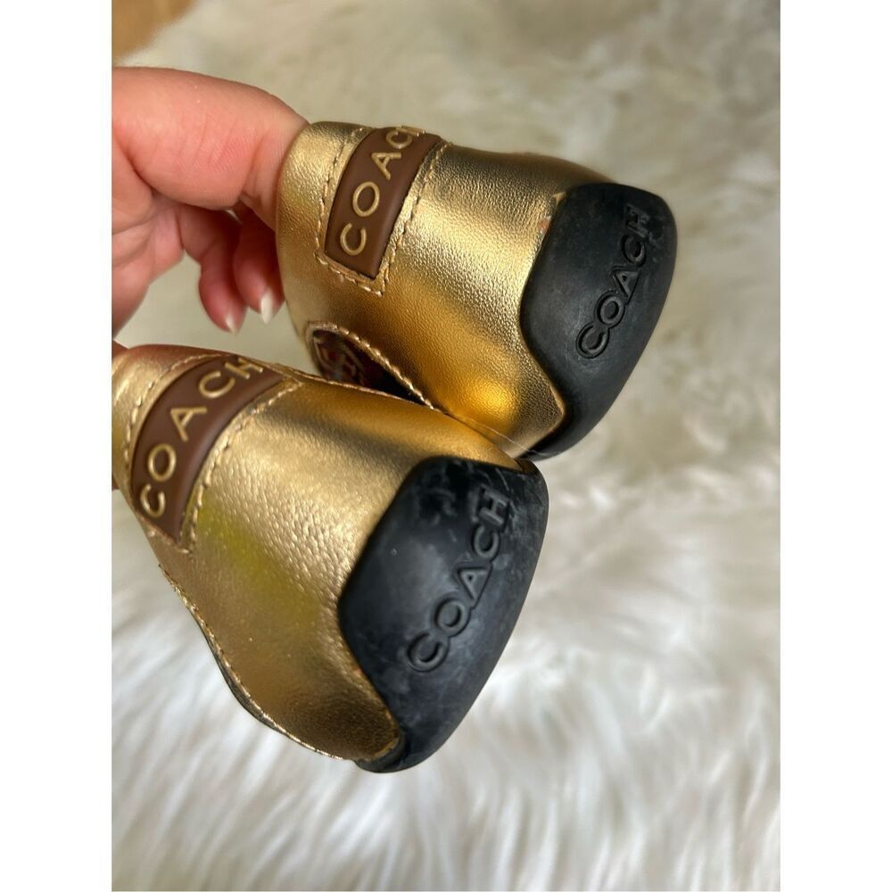 EUC Coach Women's Gold and Black Ballet Flats, size 8 - Picture 4 of 5